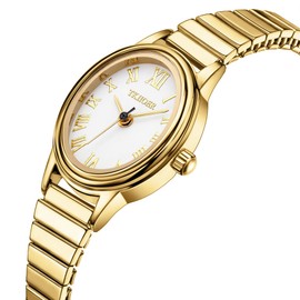 TKIIOER Small Gold Watches for Women, Easy to Read Roman Dial Ladies Watch