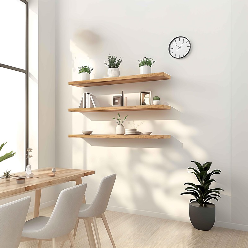 GXYAWPJ 36 Inch Floating Shelves for Wall Rustic Light Wood