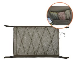 90X65cm Mesh Car Ceiling Cargo Net Double-Layer Car Organizer Pocket Adjustable Mesh Storage Bag Long Road Trip SUV Car Ceiling Storage Net Camping Cargo Net for Tent Putting Quilt Towel Sundries (KA)