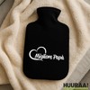 Huuraa Wärmflasche Migliore Papà Cuore Geschenk 1,8 Liter Black Classic
