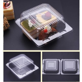 50 Pack 4 x 4 Inch Clamshell Takeout Tray,Clear Hinged Plastic Containers,Clamshell Food Containers, Burgers,Sandwich, Cookies Take-Out Container