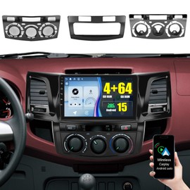 [DSP 4+64G] Android 15 Car Stereo for Toyota HILUX 2005-2014, Hikity 9'' IPS Touchscreen HILUX Radio Wireless Carplay Android Auto Bluetooth/5G WiFi Mirror Link GPS SWC FM/RDS/32EQ Backup Cam+Mic