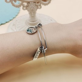 Vera Glam Mustard Seed Pendant Bracelet, Faith Bracelet, Stainless Steel Faith Bracelet, Christian Faith Bracelet, Men's and Women's Religious Jewelry Gifts