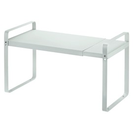 uxcell Expandable Cabinet Shelf Organizers, Kitchen Counter Shelves, Metal Spice Racks, Stackable Counter Storage Shelf (Green 14"-23.6" L x 11" W x 10.3" H)