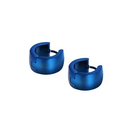 Edforce Stainless Steel Small Hoop Huggie Earrings For Mens Womens (Blue)