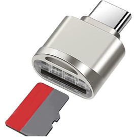 Multi-Card Adapter, Portable OTG Multi-Card Adapter for Micro SD and Memory Cards, Micro SD to Type C USB Adapter for PC, Laptops & Android Smartphones (Silver)