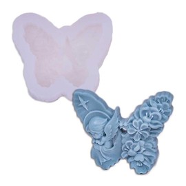 Duawenki Small Angel Flower Butterfly (2.76in*3.31in*0.51in) Shape Car Freshie Silicone Mold for Making Soap Aroma Beads Car Freshie, Pendant, Candle,Decoration,Sculpture Resin