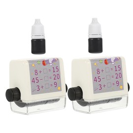GRIRIW Kindergarten Math Stamps 100 Automatic Questions Brain Improvement Device Self-inking Roller Stamps