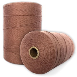 100% Cotton Loom Warp Thread (Brown), 8/4 Warp Yarn (800 Yards), Perfect for Weaving: Carpet, Tapestry, Rug, Blanket or Pattern - Warping Thread for Any Loom