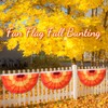 Remagr 2 Pcs Fall Bunting Thanksgiving Fan Flag, 3 Grommets