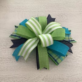 Handmade 10" Whimsical Summertime Wreath Bow, Lantern Bow - Handmade