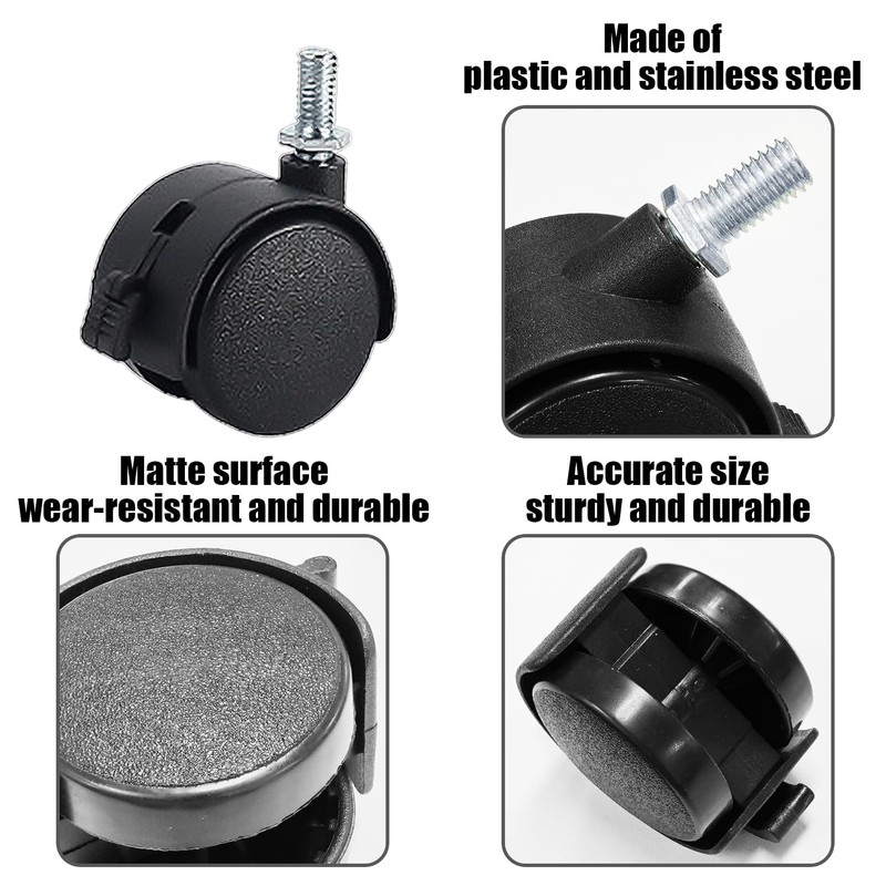 4 Universal Wheels with Brakes, 4 Ball Castors, 4 Trapezoidal