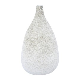 Creative Co-Op Medium Textured Terracotta Narrow Top & Distressed Finish Vase, 11.75", Cream