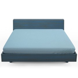 Home Still Fitted Bed Sheet | Super Soft Polycotton & Stretch Micro Knitted Fabric | Washable Soft Flexible & Easy to Tidy Up | Single Size 100x200x30cm Blue