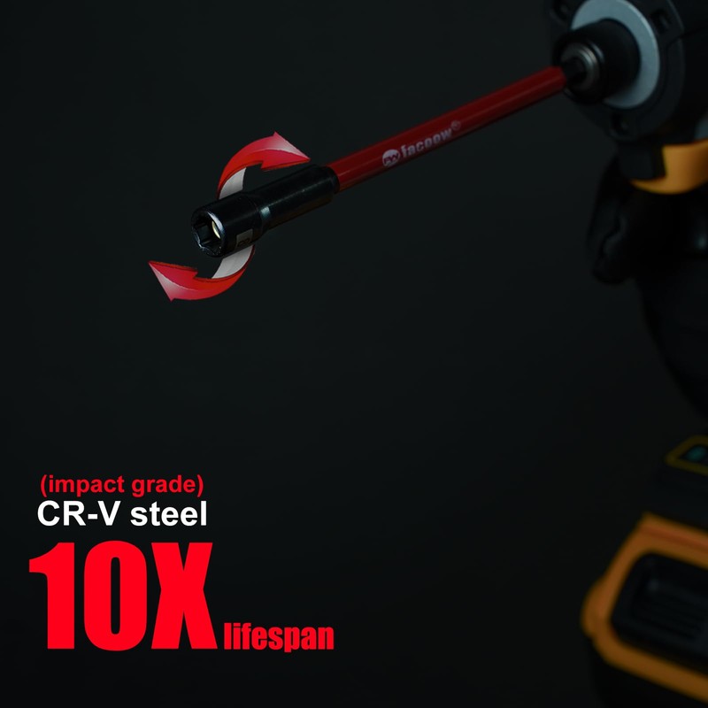 Facoow Magnetic Nut Driver Set for Impact Drill, 19 Pcs