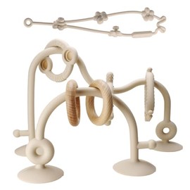 Baby Teething Relief Sensory Toys - High Chair Suction Cup Toys, Tactile Silicone Teether Developmental Toy for Babies, Einstein Activity Toy for Airplane Travel, Table, Highchair Tray