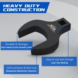 ARUCMIN 14-Piece Jumbo Crowfoot Wrench Set,1/2" Drive Metric Crowfoot Wrenches 27 to 50mm Chrome Vanadium Steel Crows Foot Wrench Set