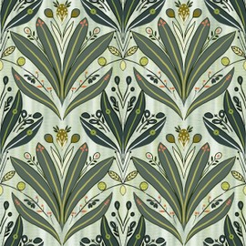 Green Leaf Wallpaper Modern Peel and Stick Wallpaper 17.3"x393" Botanical Contact Paper for Cabinets Waterproof Self Adhesive Wallpaper Removable Wallpaper Decorative Neutral Wallpaper for Bathroom