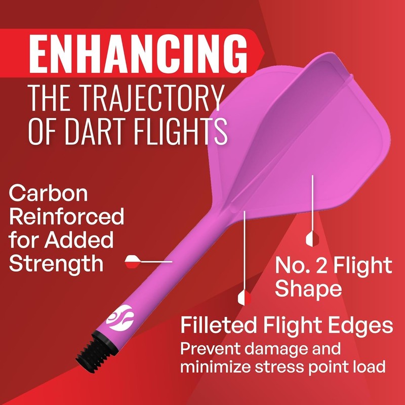 Shot! Flight Deck System Pink NO2 Dart Flights Short