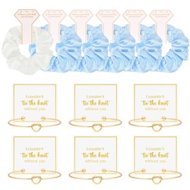 12 Pcs Bridesmaid Proposal Gifts Bridesmaid Hair Scrunchies Knot Bracelet Bridal Shower Gifts Bridesmaid Gift Bachelorette Party Wedding Favors Bridal Party Present Hair Accessories for Women