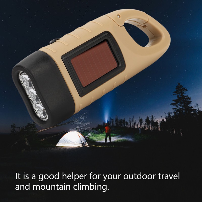 Hand Crank Solar Powered Flashlight Emergency Rechargeable LED Flashlight Self