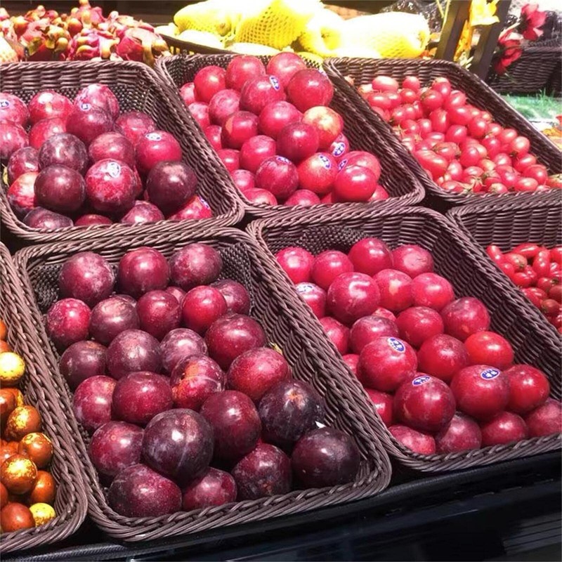 SOLAPOLLO Poly Wicker Bread Basket 60x40x8CM,Rectangle Bread Basket,Rectangular Wicker Display