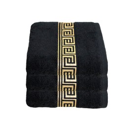 Julie Julsen Pack of 3 Bath Towels, Chemical-Free, 600 g/m², Black/Gold, 70 x 140 cm, 100% Cotton, Oeko Tex Std 100 Certification, Soft and Absorbent, Machine Washable