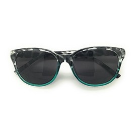 Bifocal Sun Reader Sunglasses Fashion Trendy Reading Glasses for Womens (Black/Teal, 2.50)