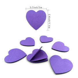 Saktopdeco 6 Pads Purple Heart Sticky Notes Fun Pastel Sticky Notes Pastel Sticky Notes Self-Stick Memo Pads for Office School Home