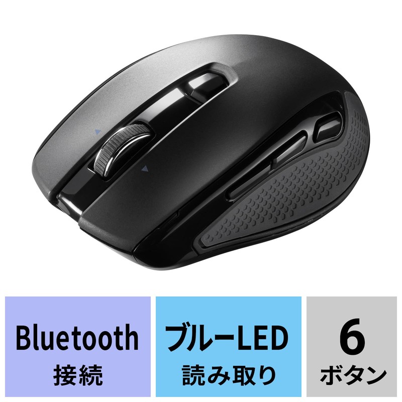 Sanwa Supply MA-BBHT616BK Bluetooth High Speed Scroll Tilt Wheel Mouse