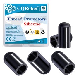 CQRobot Silicone End Caps 50pcs 5/16 Inch High Temp Protective Flexible Screw Thread Protectors Bolt Covers Screw Caps Kit for Metal Tube Rod，Powder Coating Painting，Hurricane Shutters，Black in 8mm