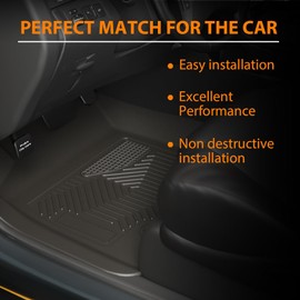 G-PLUS Floor Mats Compatible with Dodge Ram 2019-2024 1500 Crew Cab New Body (NOT Classic Models) Without Storage TPE All Weather Full Cover Protection 3 Piece,Black Floor Liners