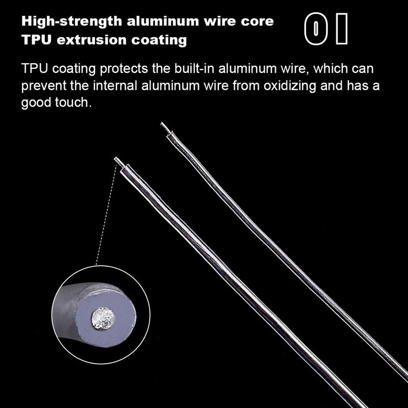 BENECREAT 9 Gauge (3 mm) Transparent PVC Plastic-Coated Aluminium Wire