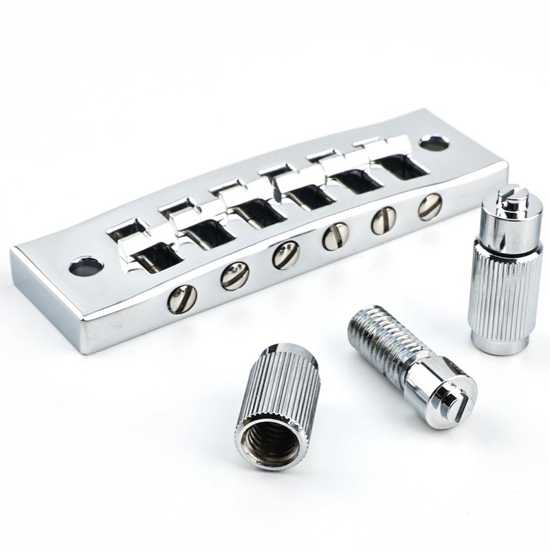 OVSAL Harmonica Tune-O-Matic Guitar Bridge, Solid Brass Electric Guitar Bridge