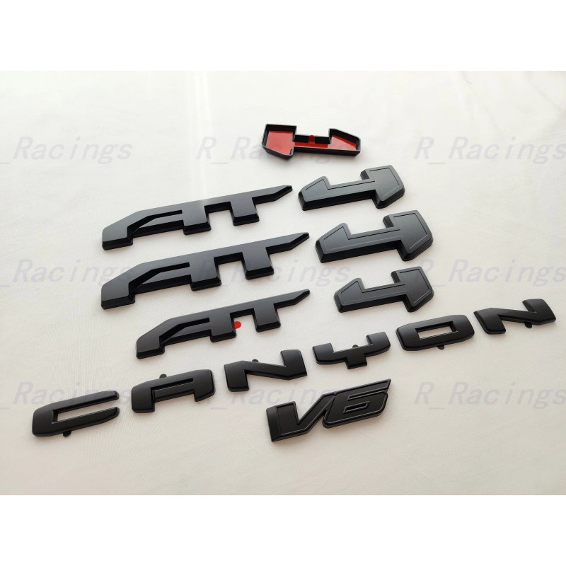 GMC 5PCS Matte Black Door Rear AT4 Canyon V6 OVERLAY