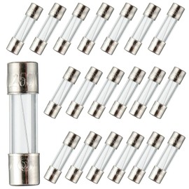BOJACK 5x20mm 6A 6amp 250V 0.2x0.78 Inch F6AL250V Fast-Blow Glass Fuses (Pack of 20)