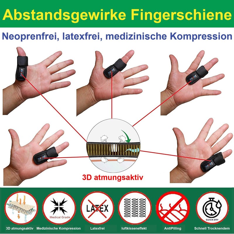 IRUFA, FS-OS-11.3D Breathable Finger Splint Trigger Finger Splint Straightener Curved