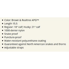 Rattler Snake Proof Gaiters (Brown, Husky)