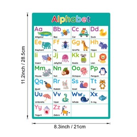 Wasise 10 Pack Alphabet Poster - Preschool Learning Resources, Learning Resources for 3 Year Olds, Alphabet Lore, ABC Phonics Posters for Kids, Toddler, Home Schooling Supplies, Interactive Wall Chart