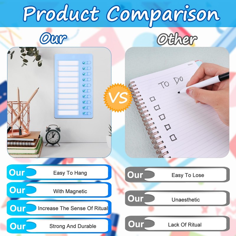 4 Pcs Blank Chore Chart Memo Checklist Boards Kids Chore