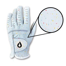Drip Men's Youth Golf Glove - 100% Cabretta Leather Left Right Hand Golfer Weather Grip Pink White Blue Adult Size Small Medium Large XL XXL (Drip Golf Glove, Adult Large (Wear on Right Hand))