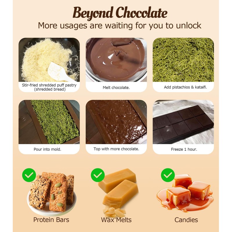 Ugotit Silicone Chocolate Bar Molds, Break-Apart Candy Making Mold Set,