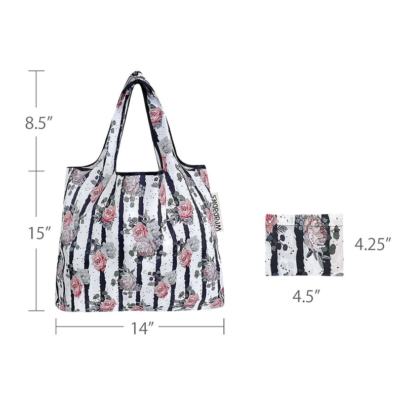 allydrew Foldable Tote Nylon Reusable Grocery Bag (Set of 2),