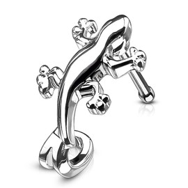 Covet Jewelry Gecko Nose Crawlers 316L Surgical Steel Nose Bone Stud Rings (Steel)