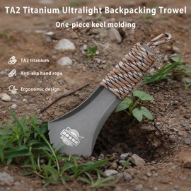 Ultralight TA2 Titanium Backpacking Trowel with Paracord Handle