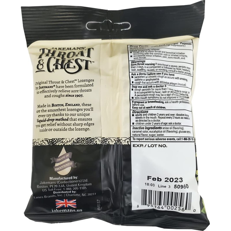 Jakemans Throat & Chest Menthol Cough Suppressant Anise - 30