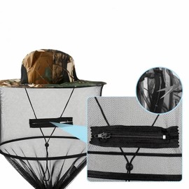 1Pack Anti-Mosquito Mesh Fishing Cap ，Mosquito Head Net Hat with Removable Mesh Hidden Netting，for Outdoor Fishing Hiking Gardening Beekeeping（Tree-Leaf Camouflage）