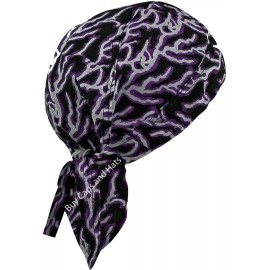 Hiphopville Cotton Biker Skull Cap Motorcycle Bandana Headwrap Doo Rag Dorag Purple Electric