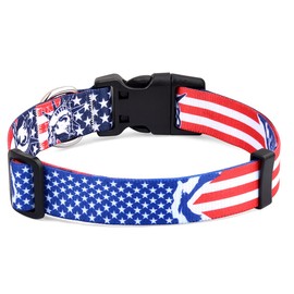 HQYDDMI American Flag Dog Collar - Patriotic 5th of July Dog Collar - Themed Dog Collars for Independence Day - for Small Medium Large Dogs,S