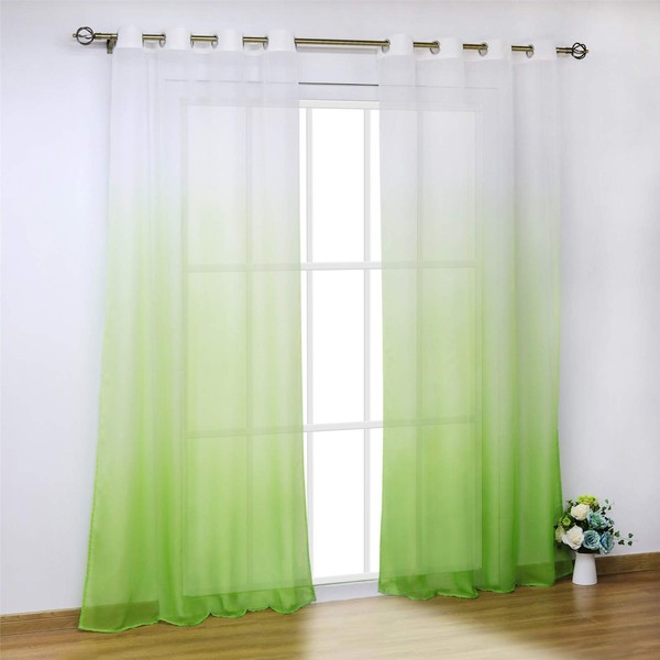 SCHOAL Curtains with Eyelets, Transparent Curtains, Voile Window Curtain, Modern
